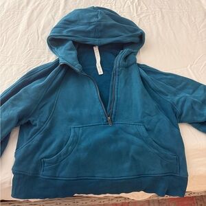 Lululemon Athletica Teal Half-Zip Scuba Hoodie